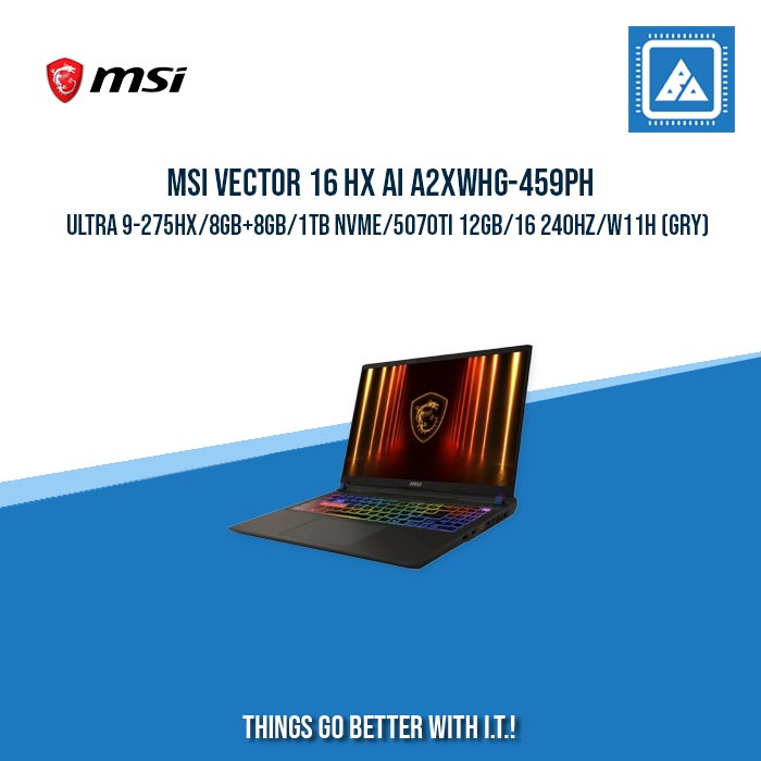 MSI VECTOR 16 HX AI A2XWHG-459PH ULTRA 9-275HX/8GB+8GB/1TB NVME | BEST FOR GAMING LAPTOP