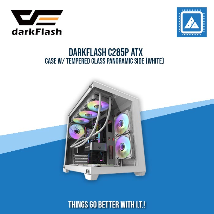 DARKFLASH C285P ATX CASE W/ TEMPERED GLASS PANORAMIC SIDE (BLACK/WHITE)