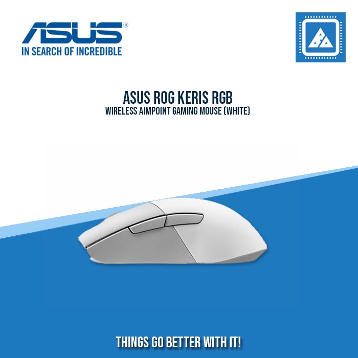 ASUS ROG KERIS RGB WIRELESS AIMPOINT GAMING MOUSE (WHITE)