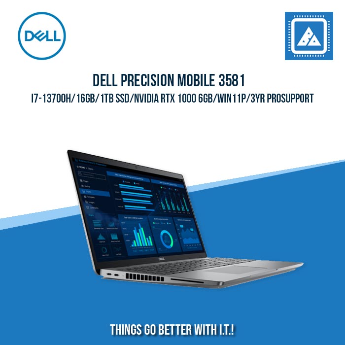 DELL PRECISION MOBILE 3581 I7-13700H/16GB/1TB SSD/NVIDIA RTX 1000 6GB | BEST FOR VIDEO EDITING AND SOFTWARE DEVELOPMENT LAPTOP