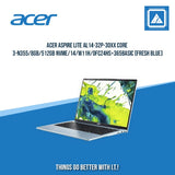 ACER ASPIRE LITE AL14-32P-30XX CORE 3-N355/8GB/512GB NVME/14/W11H/OFC24HS+365BASIC (FRESH BLUE) | BEST FOR STUDENTS