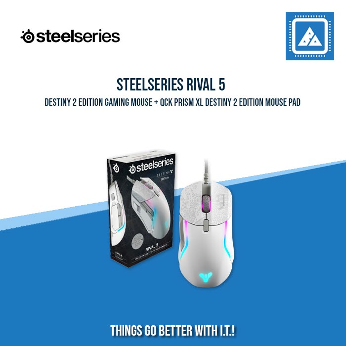 STEELSERIES RIVAL 5 DESTINY 2 EDITION GAMING MOUSE + QCK PRISM XL DESTINY 2 EDITION MOUSE PAD
