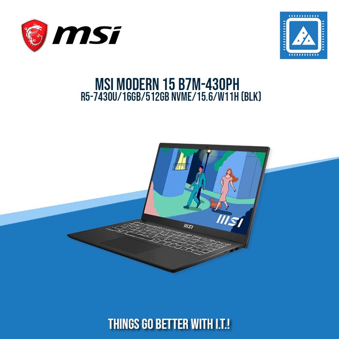 MSI MODERN 15 B7M-430PH R5-7430U/16GB/512GB NVME/15.6/W11H / BEST FOR STUDENTS AND FREELANCERS LAPTOP