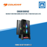 COUGAR DUOFACE RGB MESH/TG MID-TOWER GAMING CASE W/TG SIDE /3*ARGB FANS (E-ATX)