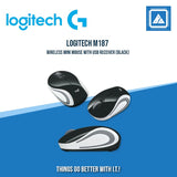 LOGITECH M187 WIRELESS MINI MOUSE (BLACK/BLUE /RED/WHITE)