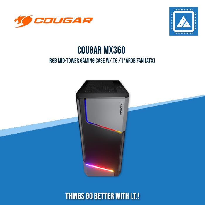 COUGAR MX350 RGB MID-TOWER GAMING CASE W/TG /2*FAN (ATX)