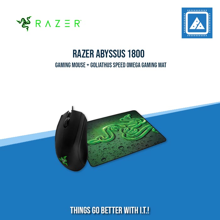 RAZER ABYSSUS 1800 GAMING MOUSE + GOLIATHUS SPEED OMEGA GAMING MAT