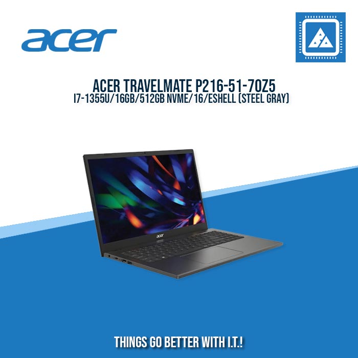 ACER TRAVELMATE P216-51-70Z5 I7-1355U/16GB/512GB NVME | BEST FOR FREELANCERS LAPTOP