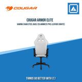 COUGAR ARMOR ELITE GAMING CHAIR STEEL BASE/2D-ARMREST/PVC-LEATHER (WHITE)