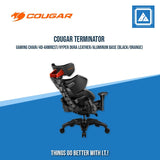 COUGAR TERMINATOR GAMING CHAIR/4D-ARMREST/HYPER DURA LEATHER/ALUMINUM BASE (BLACK/ORANGE)