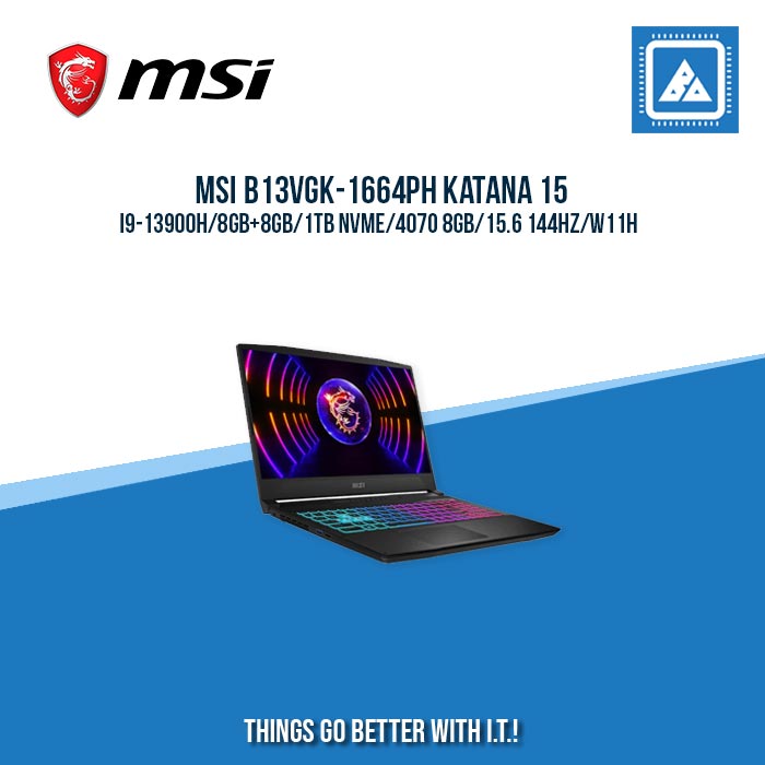 MSI B13VGK-1664PH KATANA 15 I9-13900H/8GB+8GB/1TB NVME/4070 8GB | BEST FOR GAMING AND AUTOCAD LAPTOP