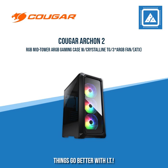 COUGAR ARCHON 2 RGB MID-TOWER ARGB GAMING CASE W/CRYSTALLINE TG/3*ARGB FAN/BLACK&WHITE (ATX)