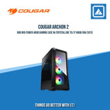 COUGAR ARCHON 2 RGB MID-TOWER ARGB GAMING CASE W/CRYSTALLINE TG/3*ARGB FAN/BLACK&WHITE (ATX)