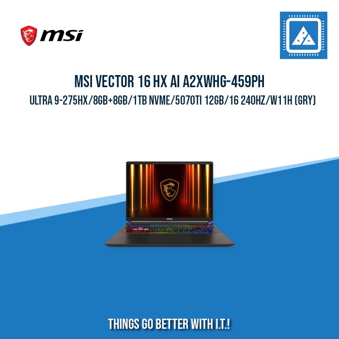 MSI VECTOR 16 HX AI A2XWHG-459PH ULTRA 9-275HX/8GB+8GB/1TB NVME | BEST FOR GAMING LAPTOP