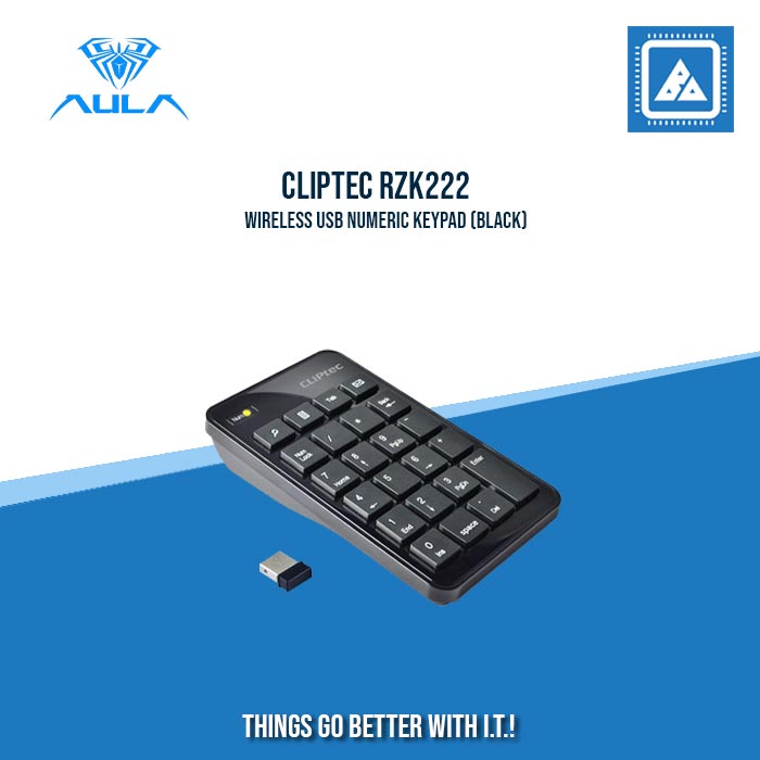 CLIPTEC RZK222 WIRELESS USB NUMERIC KEYPAD (BLACK)