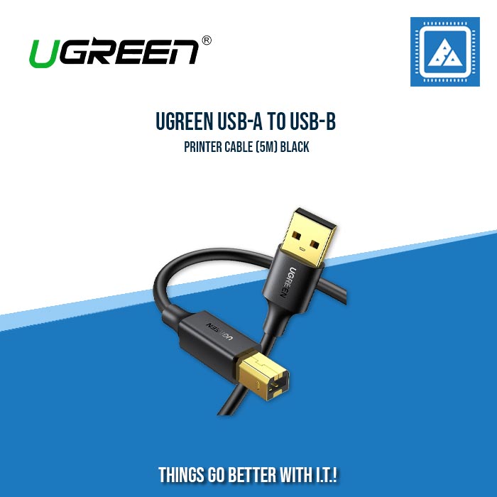 UGREEN USB-A TO USB-B PRINTER CABLE (5M) BLACK