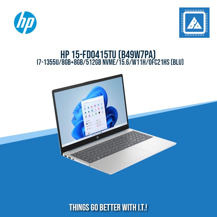 HP 15-FD0415TU (B49W7PA) I7-1355U/8GB+8GB/512GB NVME/15.6/W11H/BEST FOR STUDENTS AND FREELANCERS LAPTOP