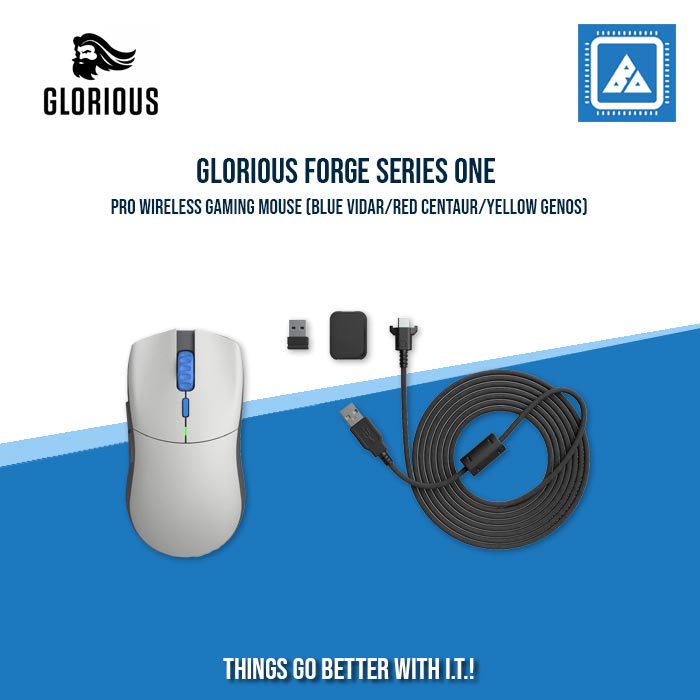 GLORIOUS FORGE SERIES ONE PRO WIRELESS GAMING MOUSE (BLUE VIDAR/RED CENTAUR/YELLOW GENOS)