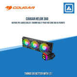 COUGAR HELOR 360 AIO RGB CPU LIQUID COOLER /360MM RAD/3*RGB FAN/CORE BOX W/REMOTE