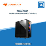COUGAR TURRET RGB BLACK ATX MID TOWER PRO-COOLING COMPACT GAMING CASE WITH TEMPERED GLASS SIDE WINDOW