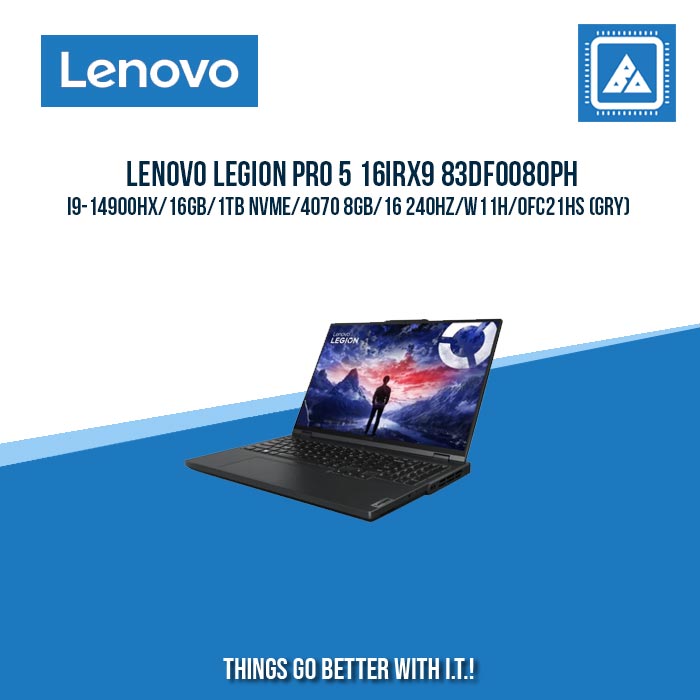 LENOVO LEGION PRO 5 16IRX9 83DF0080PH I9-14900HX/16GB/1TB NVME/4070 8GB | BEST FOR GAMING AND AUTOCAD LAPTOP