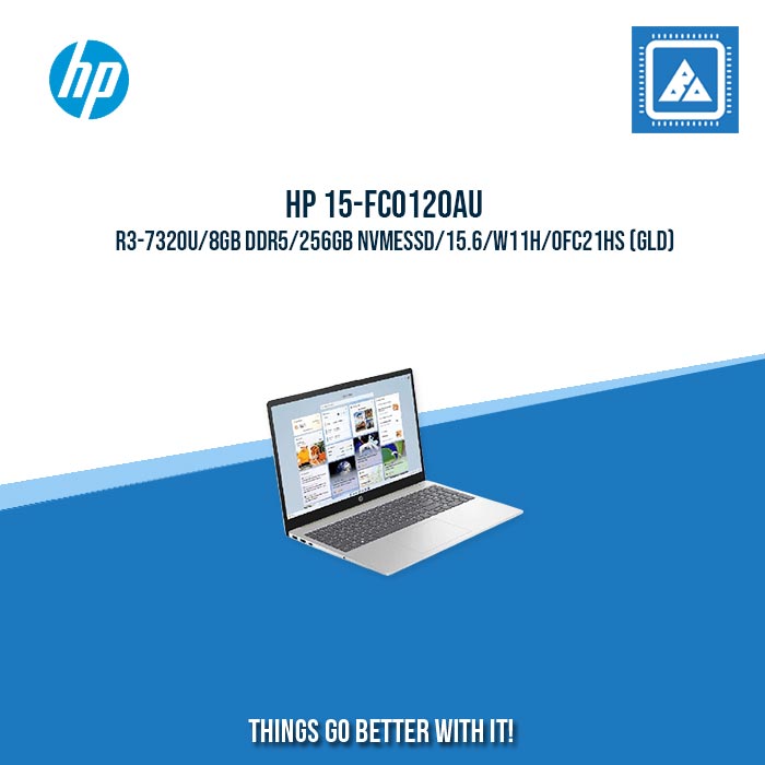 HP 15-FC0120AU (8X0D1PA) R3-7320U/8GB DDR5/256GB NVMeSSD | BEST FOR STUDENTS LAPTOP