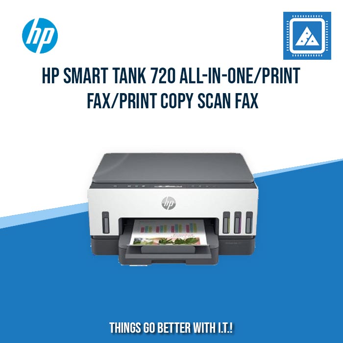 HP SMART TANK 720 ALL-IN-ONE/PRINT COPY SCAN WIRELESS/15PPM BLACK 9PPM COLOR/1200X1200 DPI/3000 PAGES DUTY/USB 2.0 WI-FI BLUETOOTH LE/AUTO DUPLEX/W11H (BLK)