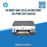 HP SMART TANK 720 ALL-IN-ONE/PRINT COPY SCAN WIRELESS/15PPM BLACK 9PPM COLOR/1200X1200 DPI/3000 PAGES DUTY/USB 2.0 WI-FI BLUETOOTH LE/AUTO DUPLEX/W11H (BLK)