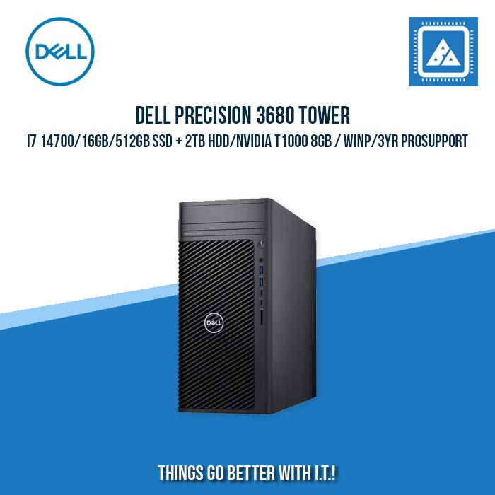 DELL PRECISION 3680 TOWER I7 14700/16GB/512GB SSD + 2TB HDD/NVIDIA T1000 8GB | WORKSTATION DESKTOP COMPUTER