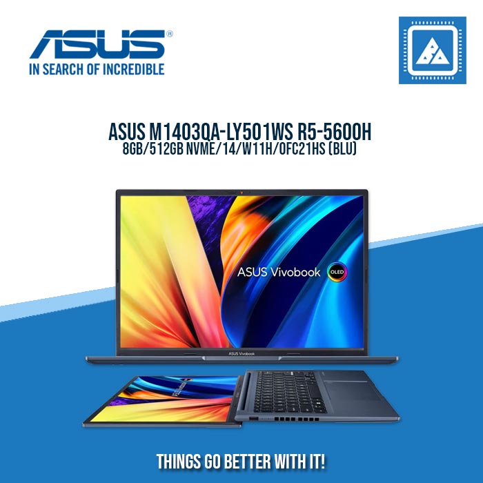 ASUS M1403QA-LY501WS R5-5600H/8GB/512GB NVME BEST FOR STUDENTS AND FREELANCERS LAPTOP