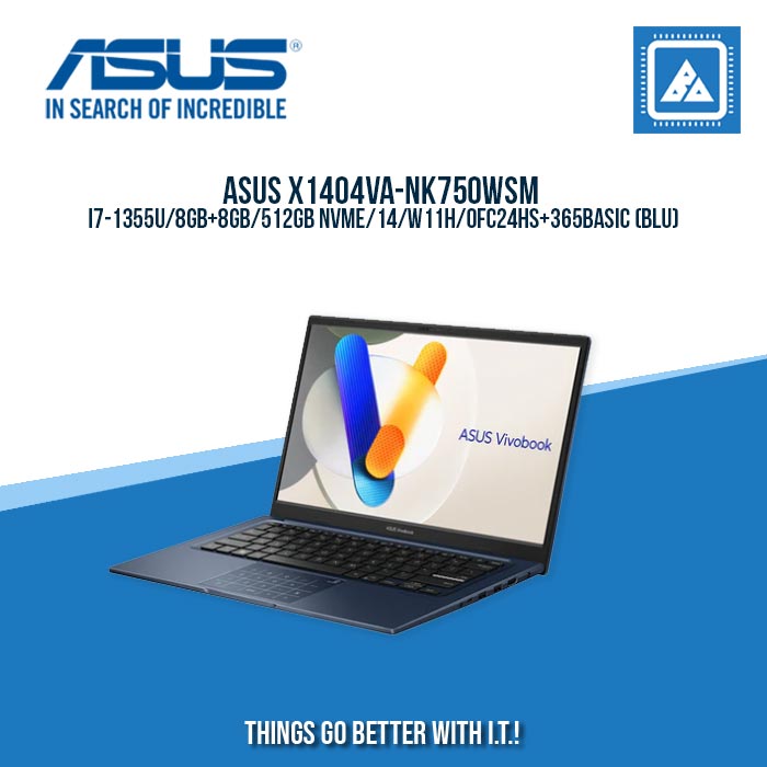 ASUS X1404VA-NK750WSM I7-1355U/8GB+8GB/512GB NVME | BEST FOR FREELANCERS LAPTOP