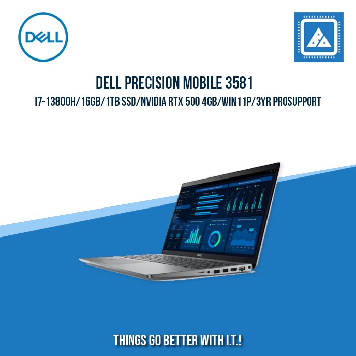 DELL PRECISION MOBILE 3581 I7-13800H/16GB/1TB SSD/NVIDIA RTX 500 4GB | BEST FOR VIDEO EDITING AND SOFTWARE DEVELOPMENT LAPTOP