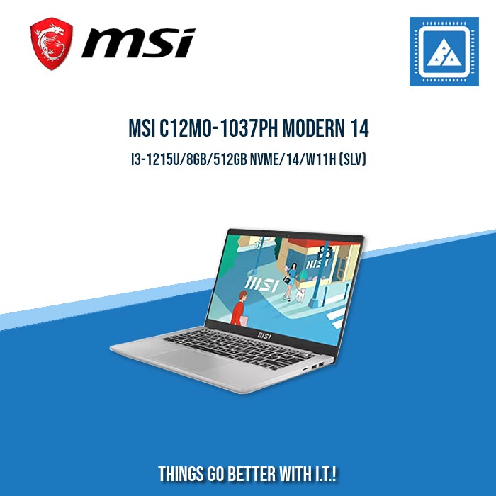 MSI C12MO-1037PH MODERN 14 I3-1215U/8GB/512GB NVME (SLV) | BEST FOR STUDENTS