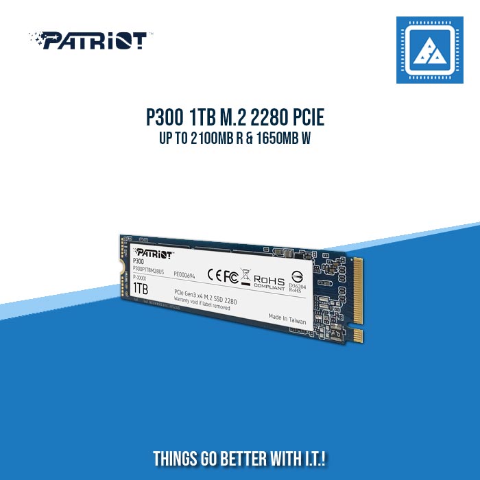 P300 1TB M.2 2280 PCIE UP TO 2100MB R & 1650MB W