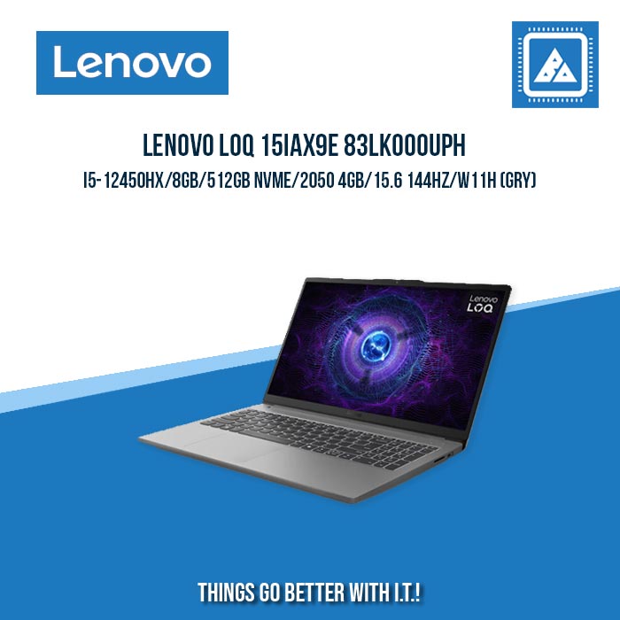 LENOVO LOQ 15IAX9E 83LK000UPH I5-12450HX/8GB/512GB NVME/2050 4GB | BEST FOR AUTOCAD LAPTOP