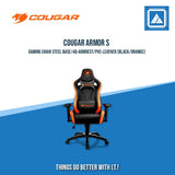 COUGAR ARMOR-S GAMING CHAIR STEEL BASE/4D-ARMREST/PVC-LEATHER (BLACK/ORANGE)