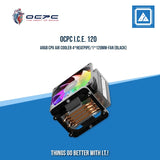 OCPC I.C.E. 120 ARGB CPU AIR COOLER 4*HEATPIPE/1*120MM-FAN (BLACK|WHITE)