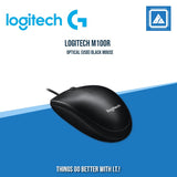 LOGITECH M100R OPTICAL (USB) BLACK MOUSE