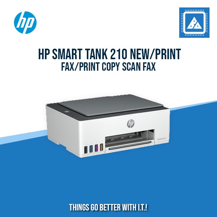 HP SMART TANK 210 NEW/PRINT WIRELESS/12PPM BLACK 5PPM COLOR/BORDERLESS A4/3000 PAGES DUTY/USB/MANUAL DUPLEX/W11H (BLK)