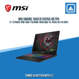 MSI SWORD 16HX B13VFKG-857PH I7-13700HX/8GB+8GB/1TB NVME/4060 8GB/16 165HZ/W11H (GRY)| GOOD FOR GAMING AND AUTOCAD LAPTOPS