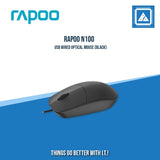 RAPOO N100 USB WIRED OPTICAL MOUSE (BLACK\WHITE)