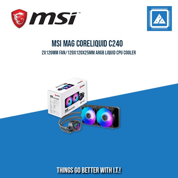 MSI MAG CORELIQUID C240 2X120MM FAN/120X120X25MM ARGB LIQUID CPU COOLER