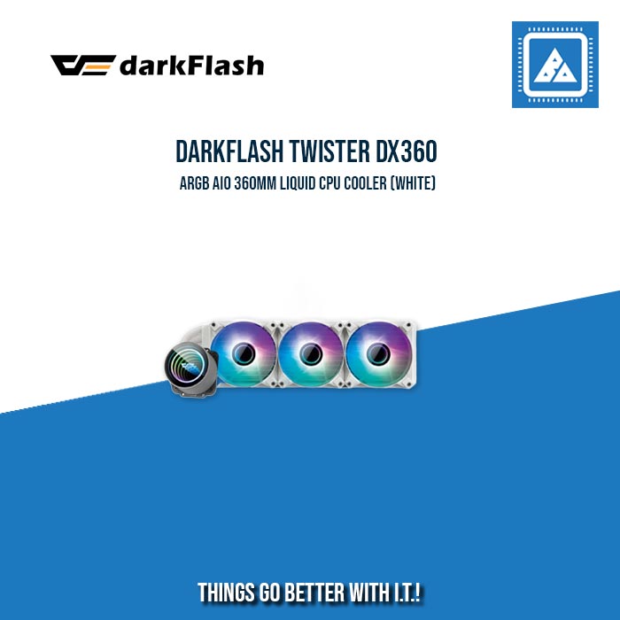 DARKFLASH TWISTER DX360 ARGB AIO 360MM LIQUID CPU COOLER (WHITE)