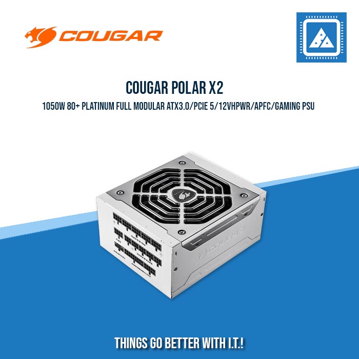 COUGAR POLAR X2 1050W 80+ PLATINUM FULL MODULAR ATX3.0/PCIE 5/12VHPWR/APFC/GAMING PSU
