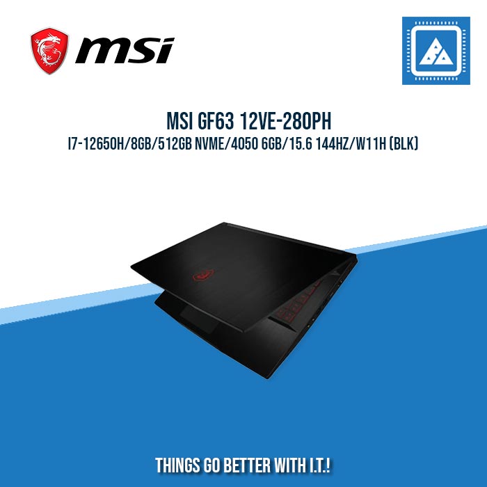 MSI GF63 12VE-280PH I7-12650H/8GB/512GB NVME/4050 6GB | BEST FOR GAMING AND AUTOCAD LAPTOP