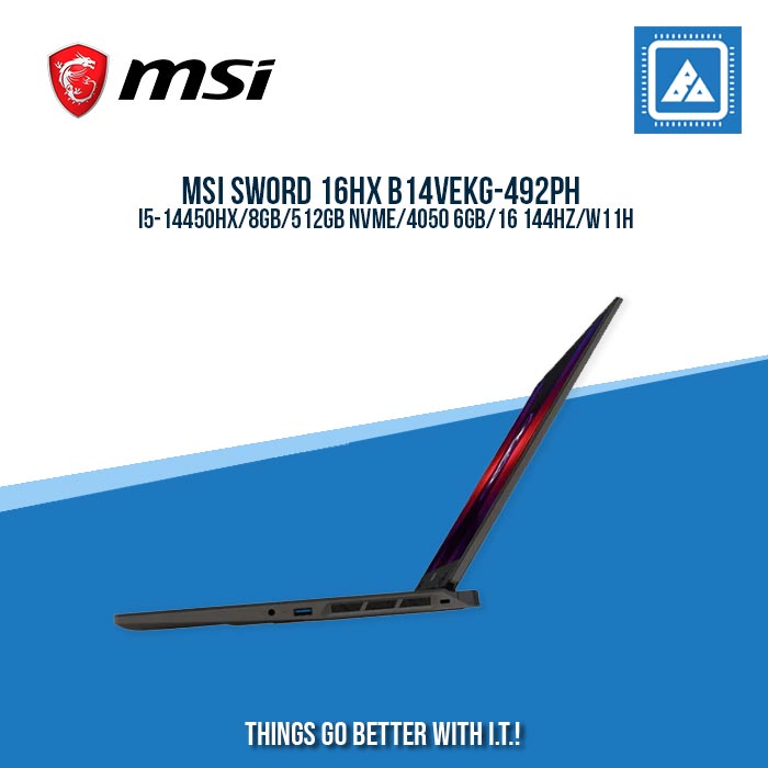 MSI SWORD 16HX B14VEKG-492PH I5-14450HX/8GB/512GB NVME/4050 6GB | BEST FOR FREELANCERS AND AUTOCAD LAPTOP