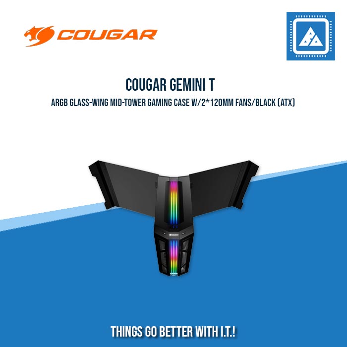 COUGAR CASE GEMINI T PRO / MID-TOWER / RGB AND GULL WING DESIGN / 2 HINGE Tempered Glass COVER