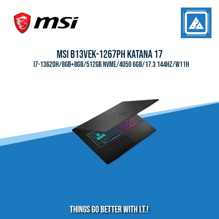 MSI B13VEK-1267PH KATANA 17 I7-13620H/8GB+8GB/512GB NVME/4050 6GB | BEST FOR GAMING AND AUTOCAD LAPTOP