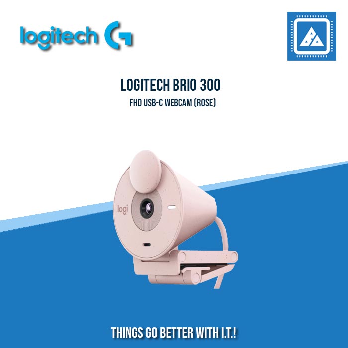 LOGITECH BRIO 300 FHD USB-C WEBCAM ROSE|WHITE