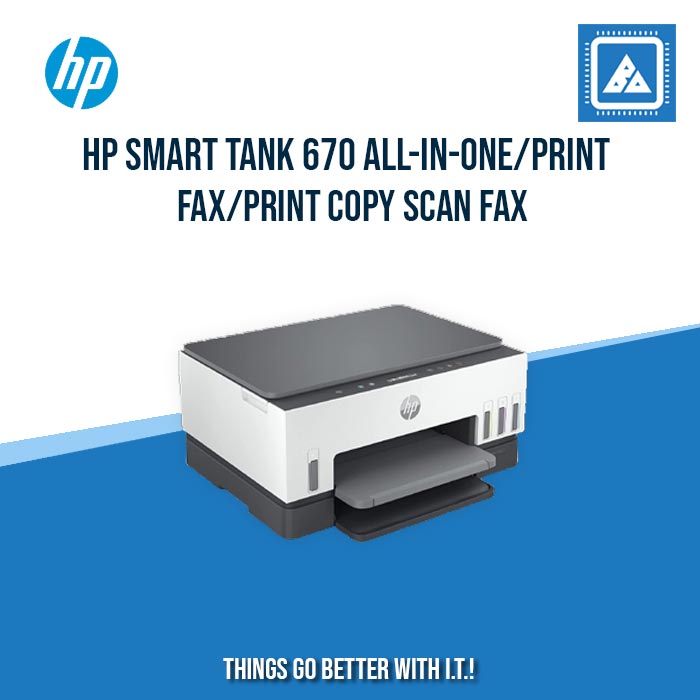 HP SMART TANK 670 ALL-IN-ONE/PRINT COPY SCAN WIRELESS/12PPM BLACK 7PPM COLOR/1200X1200 DPI/3000 PAGES DUTY/USB 2.0 WI-FI BLUETOOTH LE/AUTO DUPLEX/W11H (BLK)